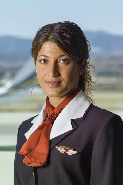 Vlucht stewardess portret — Stockfoto