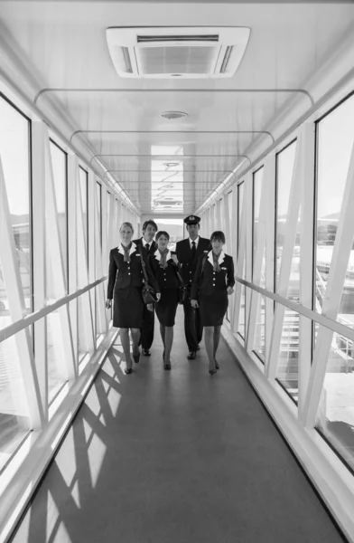 Flugbegleiter am Flughafen — Stockfoto