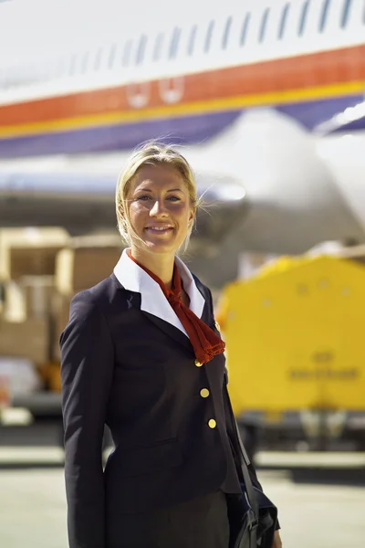 Vlucht stewardess — Stockfoto