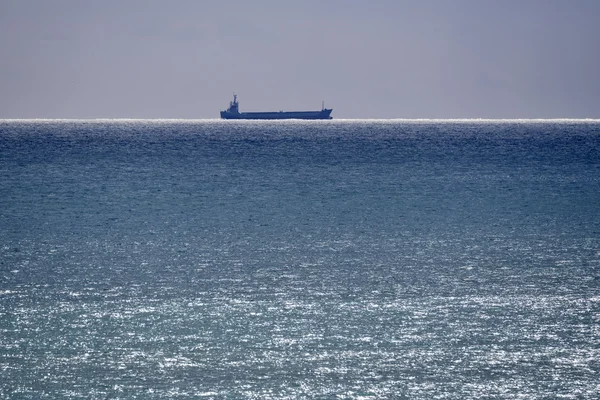 Cargo ship in Mediterranean sea — Stock Photo, Image