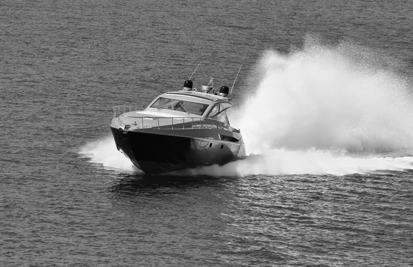 Aerial view of luxury yacht — Stock Photo, Image