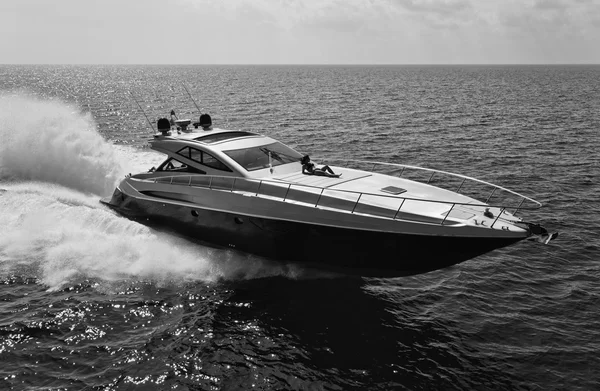 Aerial view of luxury yacht — Stock Photo, Image