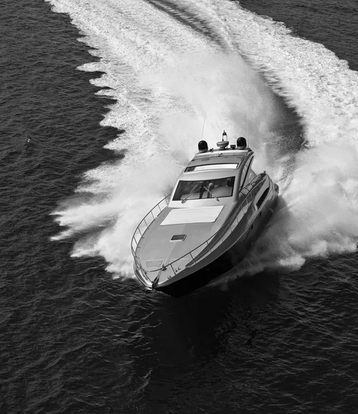 Aerial view of luxury yacht — Stock Photo, Image