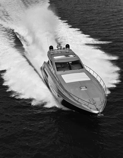 Aerial view of luxury yacht — Stock Photo, Image