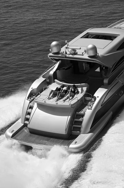 Aerial view of luxury yacht — Stock Photo, Image
