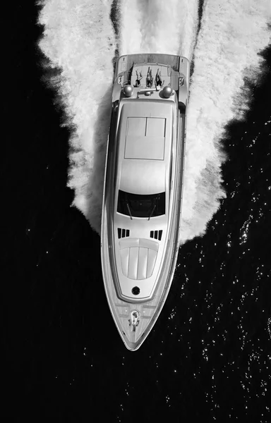 Légi kilátás luxus jacht — Stock Fotó