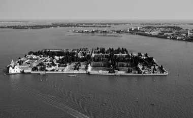 St. Michele Adası ve Venedik lagoon