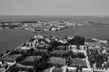 St. Michele Adası ve Venedik lagoon