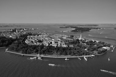 Venedik şehrin havadan görünümü