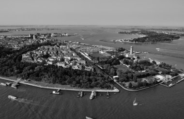 Venedik şehrin havadan görünümü