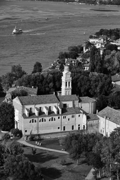 Vista aérea do Mosteiro de São Nicolo di Lido — Fotografia de Stock