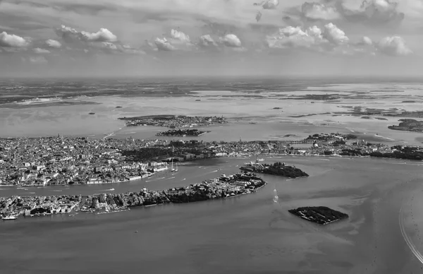 Aerial view of Venice and venetian lagoon — Stock Photo, Image