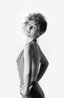 Güzel bir kızın portresi.