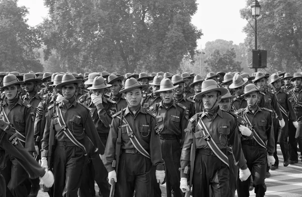 Militaire parade voor Indipendence Day in India — Stockfoto