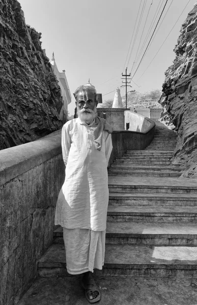 Indian man at Galta Hindu Temples — Stock Photo, Image