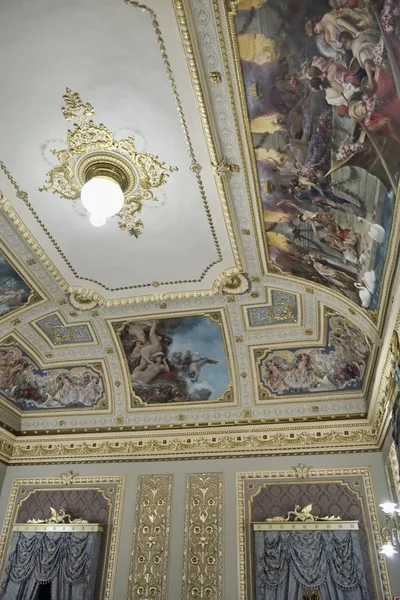 Ceiling original frescos in the baroque Bonelli Patan — Stock Photo, Image