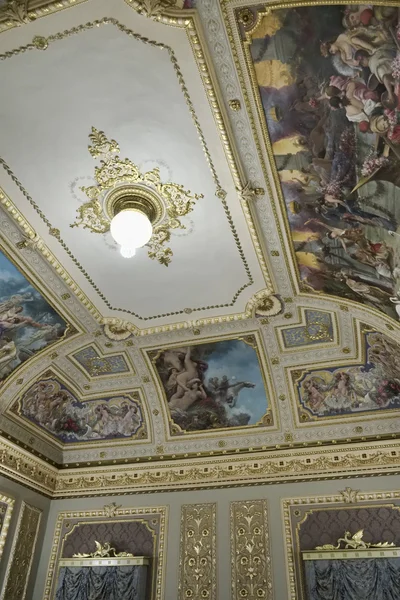 Ceiling original frescos in the baroque Bonelli Patan — Stock Photo, Image