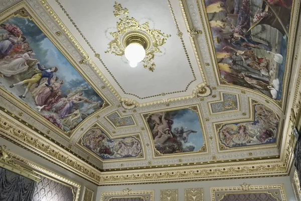 Ceiling original frescos in the baroque Bonelli Patan — Stock Photo, Image