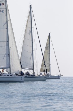 sailboats race in Mediterranean Sea clipart