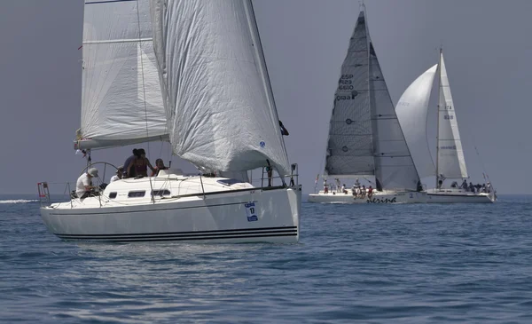 Sailboats race in Mediterranean Sea — Stock Photo, Image