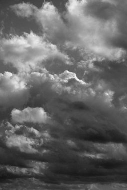 İtalya, Sicilya, Akdeniz, Sicilya Kanalı 'nda kışın fırtına bulutları