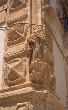 İtalya, Sicilya, Scicli (Ragusa ili), Barok Beneventano Sarayı (18. yüzyıl A.C..)