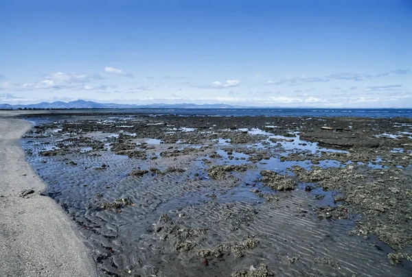 Тихий океан, острова Фиджи, остров Вити-Леву, вид на побережье с отливом - FILM SCAN — стоковое фото
