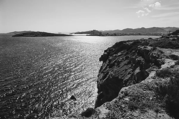 フィルム スキャン - 島のスペイン、イビサ島の眺め — ストック写真
