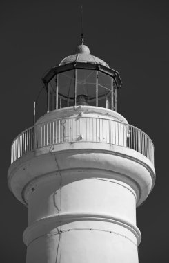 İtalya, Sicilya, Akdeniz, Punta Secca (Ragusa Eyaleti), deniz feneri manzarası