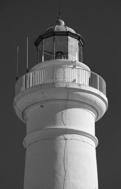 İtalya, Sicilya, Akdeniz, Punta Secca (Ragusa Eyaleti), deniz feneri manzarası