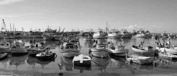 Italy, Sicily, Scoglitti (Ragusa Province); 12 October 2015, sicilian wooden fishing boats in the port - EDITORIAL — стоковое фото