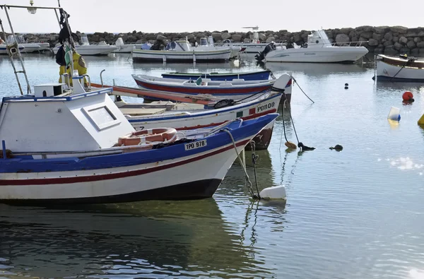 Italy, Sicily, Mediterranean sea, Punta Secca (Ragusa Province); 02 January 2016, wooden fishing boats in the port - EDITORIAL — Stock Photo, Image