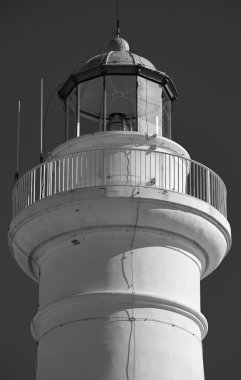 İtalya, Sicilya, Akdeniz, Punta Secca (Ragusa Eyaleti), deniz feneri manzarası