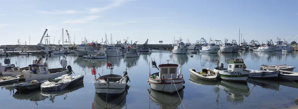 Italy, Sicily, Scoglitti (Ragusa Province); 12 October 2015, sicilian wooden fishing boats in the port - EDITORIAL — стоковое фото