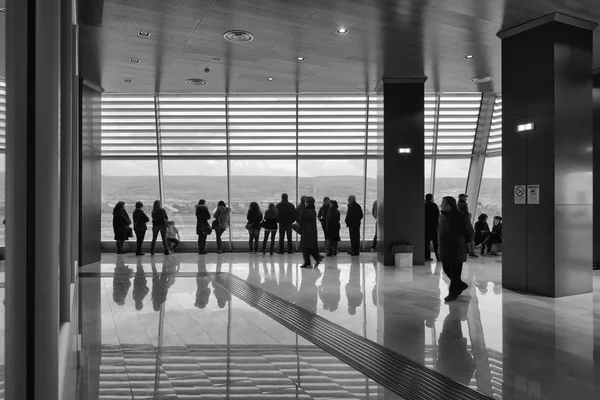 Italy, Sicily; 17 january 2014, Comiso Airport, people waiting for an airplane landing - EDITORIAL — Stock Photo, Image