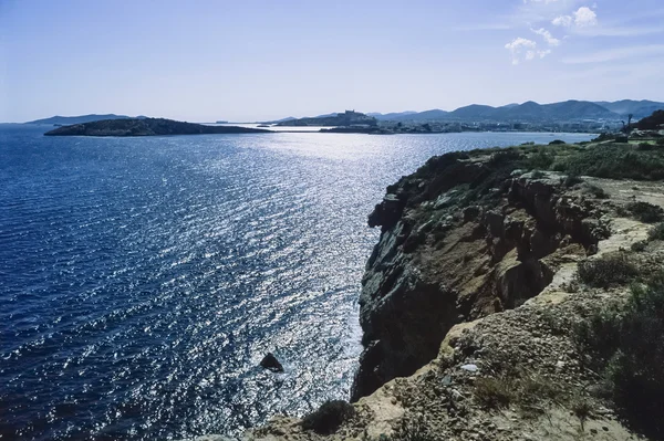 Ισπανία, νησί της Ίμπιζα, θέα του νησιού - σάρωση φιλμ — Φωτογραφία Αρχείου