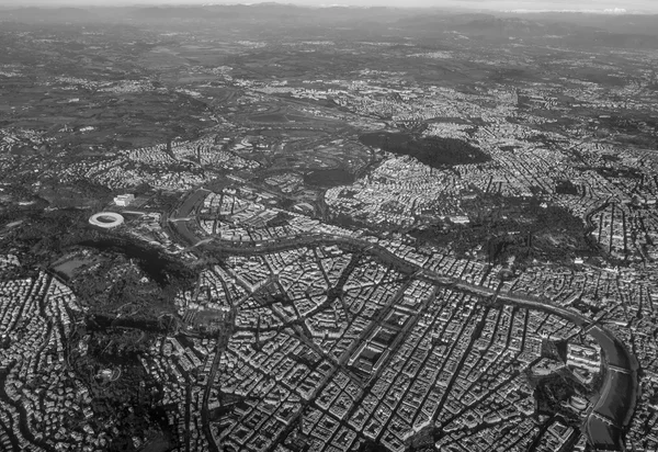 Italia, Lazio, veduta aerea di Roma e del fiume Tevere — Foto Stock