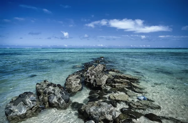 Fiji Islands, Viti Levu Island, view the coral reef and the Pacific ocean - FILM SCAN — Stock Photo, Image