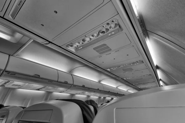 Italy, airplane cabine with no smoking sign on — Stock Photo, Image