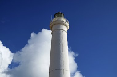 İtalya, Sicilya, Akdeniz, Punta Secca (Ragusa Eyaleti), deniz feneri manzarası