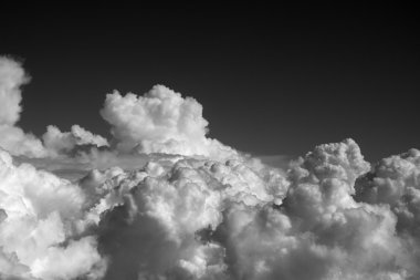 İtalya, bulutlar gökyüzünde, havadan görünümü