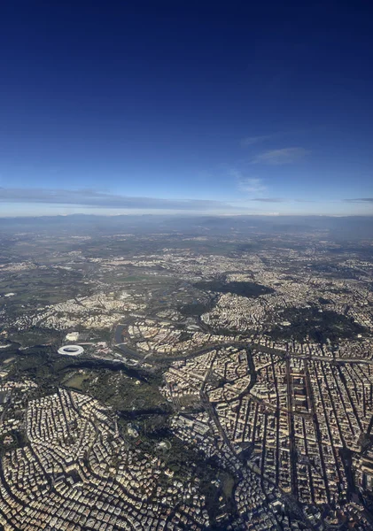 Italie, Latium, vue aérienne sur Rome et la rivière Tevere — Photo