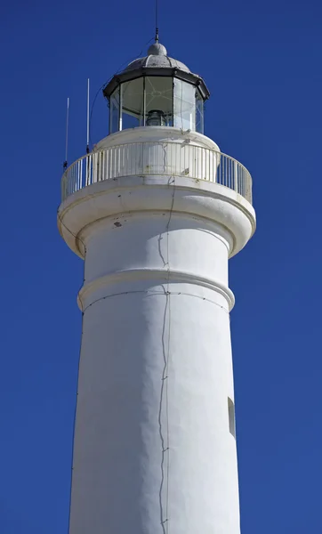 Itálie, Sicílie, Středozemní moře, Punta Secca (provincie Ragusa), výhled na maják — Stock fotografie