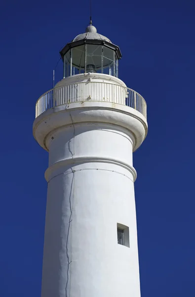 Itálie, Sicílie, Středozemní moře, Punta Secca (provincie Ragusa), výhled na maják — Stock fotografie