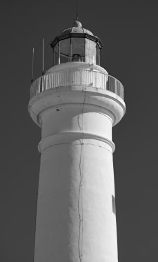 İtalya, Sicilya, Akdeniz, Punta Secca (Ragusa Eyaleti), deniz feneri manzarası