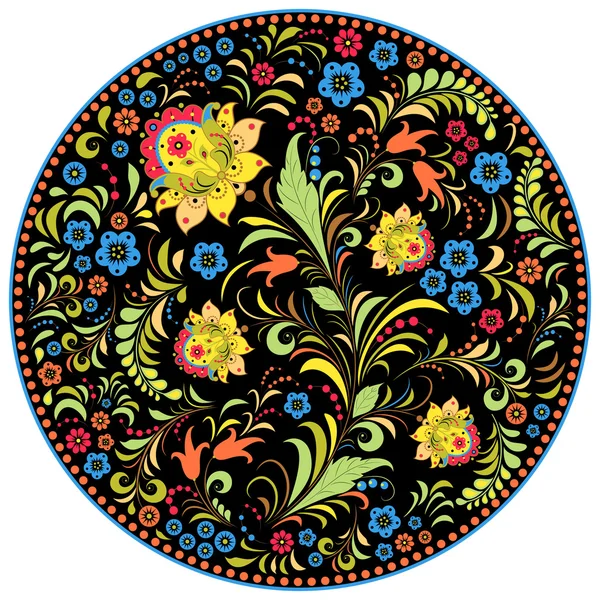 Παραδοσιακά Ρωσικά σχέδια λουλουδιών — Διανυσματικό Αρχείο