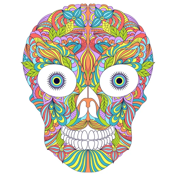 Abstract  floral skull on white background. — Stock Vector