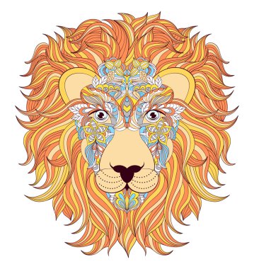 Beyaz arkaplanda aslan.