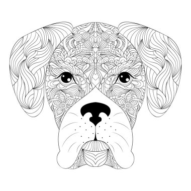 Beyaz arka plan üzerinde köpek başkanı