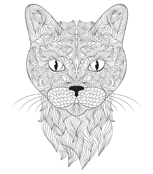 Cabeza de gato sobre fondo blanco — Vector de stock